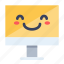 computer, emoji, emoticon, happy 