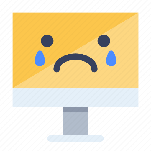 Computer, cry, emoji, emoticon, sad icon - Download on Iconfinder