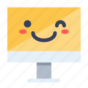 blink, computer, emoji, emoticon, smile