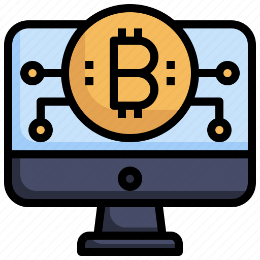 Bitcoin, blockchain, cryptocurrency, computer, coin icon - Download on Iconfinder