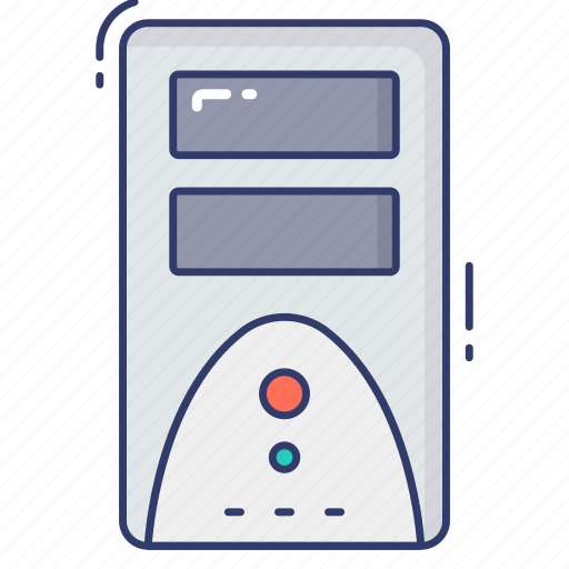 Cpu, tower, electronics, processor, unit, desktop, pc icon - Download on Iconfinder