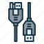 usb, usb b, cable, connector, type b 