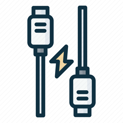 Usb, thunderbolt, cable, connector icon - Download on Iconfinder