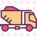 car, concrete, full, materials, rocks, transport, truck