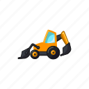 bulldozer, construction, excavator, machine, transport, vehicle