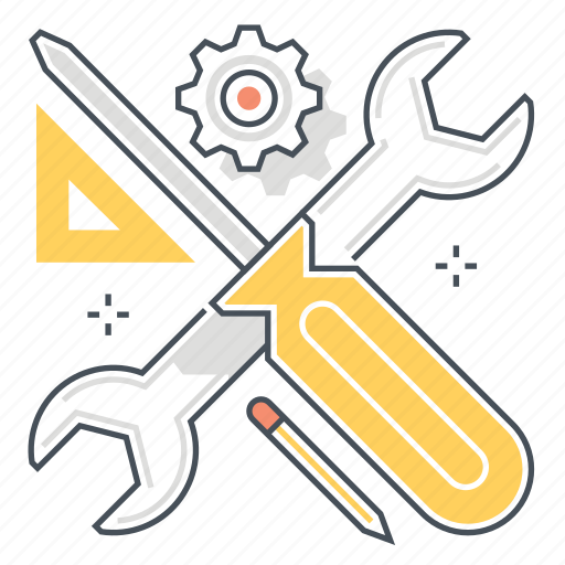 Gear, pencil, ruler, screwdriver, tools, wrench icon - Download on Iconfinder