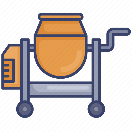 Cement, construction, equipment, mixer, mixing, tool icon - Download on Iconfinder