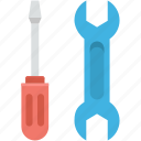 hardware tools, screwdriver, spanner, work tools, wrench