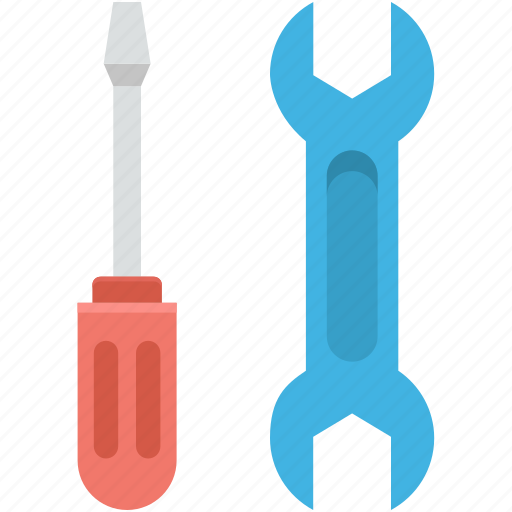 Hardware tools, screwdriver, spanner, work tools, wrench icon - Download on Iconfinder