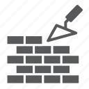 bricklayer, build, brick, brickwork, trowel, construction, wall
