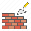 build, brickwork, brick, construction, bricklayer, wall, trowel