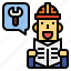 man, helmet, engineer, wrench, worker 