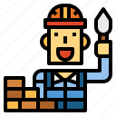 construction, brick, mason, worker