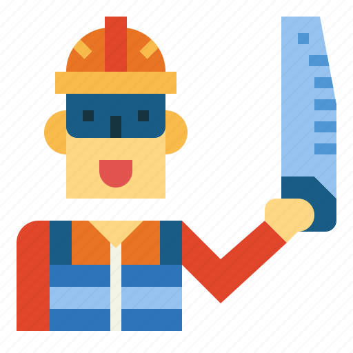 Vest, carpenter, man, worker, safety, hand, saw icon - Download on Iconfinder