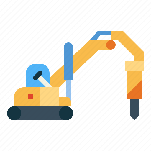 Machinery, jackhammer, drill, construction, hydraulic icon - Download on Iconfinder