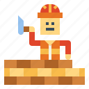 mason, worker, construction, brick