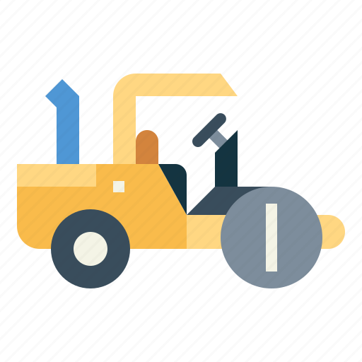 Construction, car, machinery, road, roller, steamroller icon - Download on Iconfinder