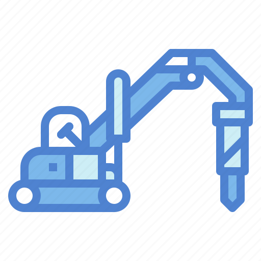 Drill, machinery, hydraulic, construction, jackhammer icon - Download on Iconfinder