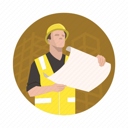 Construction, engineer, blueprint, check, inspection icon - Download on Iconfinder