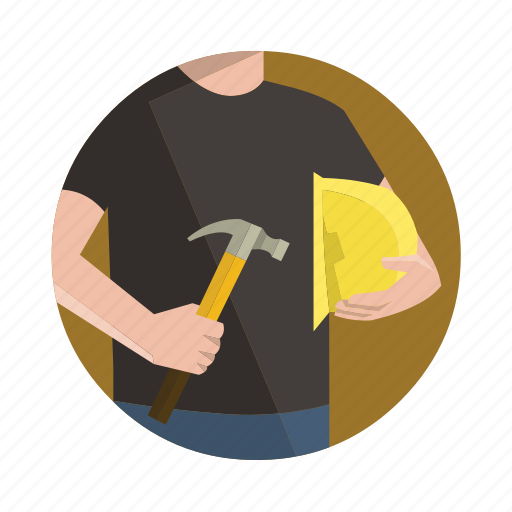 Construction, worker, builder, helmet, hammer icon - Download on Iconfinder