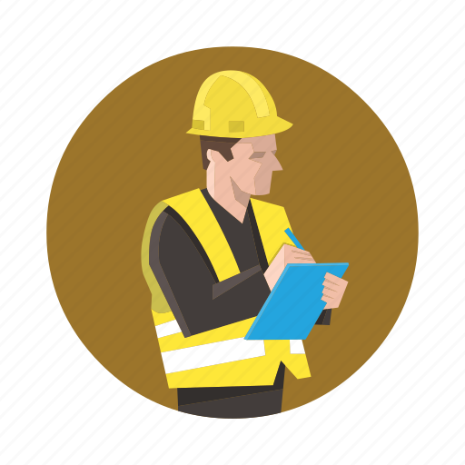 Construction, worker, safety, check, inspector icon - Download on Iconfinder