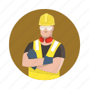 construction, worker, safety, glasses, hardhat 