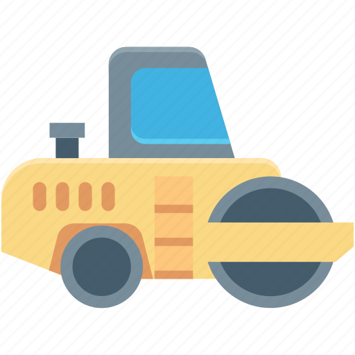 Construction machine, industrial transport, pressure tractor, road building, road roller icon - Download on Iconfinder