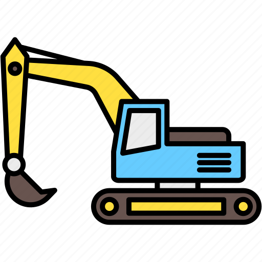 Excavator, construction, heavy equipment, heavy machinery icon - Download on Iconfinder