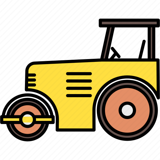 Road roller, heavy machinery, heavy equipment, vehicle icon - Download on Iconfinder