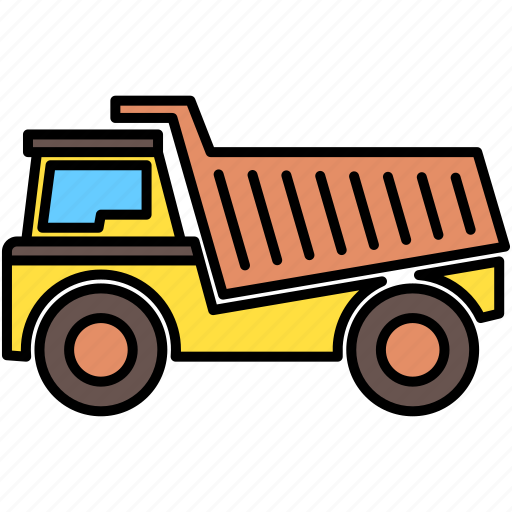 Dump truck, heavy equipment, transportation, automobile icon - Download on Iconfinder