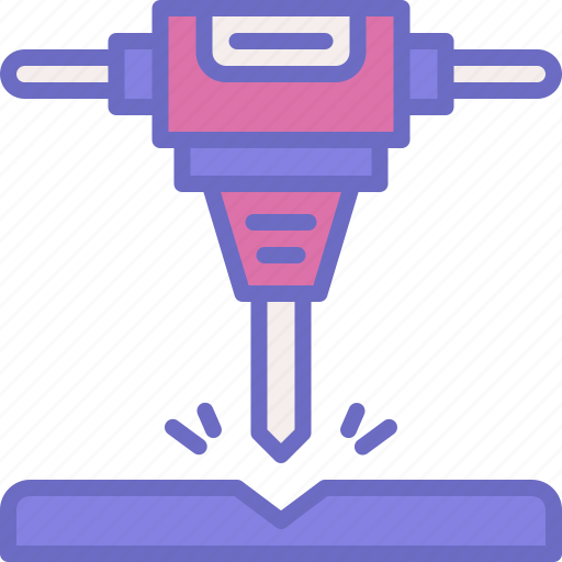 Jackhammer, equipment, hammer, drill, construction icon - Download on Iconfinder