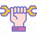 union, labor, hand, wrench, construction