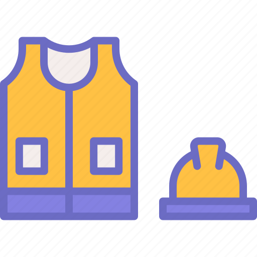 Vest, safe, jacket, workwear, helmet icon - Download on Iconfinder