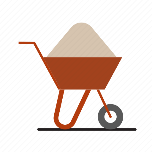 Sand, cart, construction, building tools icon - Download on Iconfinder