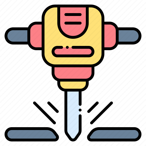 Road, drill, auger, tool, construction, safety, repair icon - Download on Iconfinder