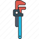 construction, equipment, pipe wrench icon