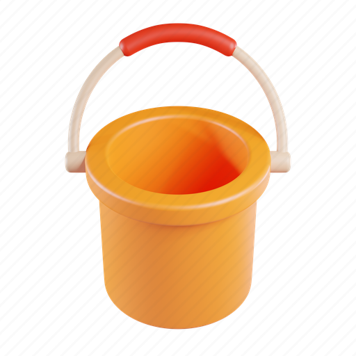 Bucket, container, tool, storage, equipment, paint bucket, barrel 3D illustration - Download on Iconfinder