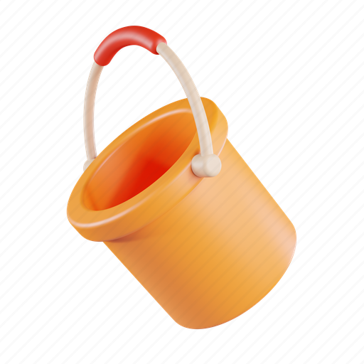 Bucket, construction, container, tool, equipment, paint bucket, barrel 3D illustration - Download on Iconfinder