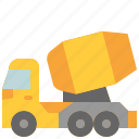 cement, truck, mixer, concrete, vehicle, transportation, construction