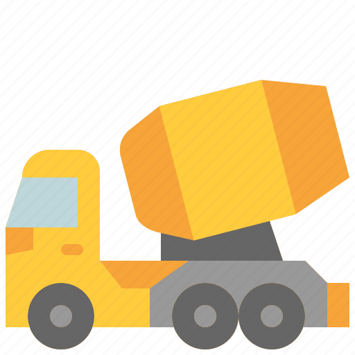 Cement, truck, mixer, concrete, vehicle, transportation, construction icon - Download on Iconfinder