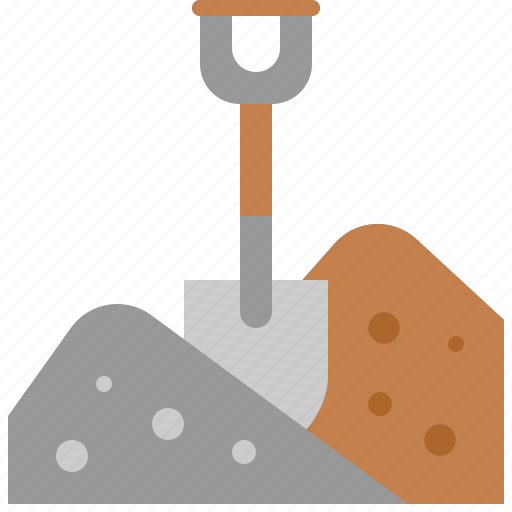 Pile, material, shovel, sand, construction, rock, element icon - Download on Iconfinder