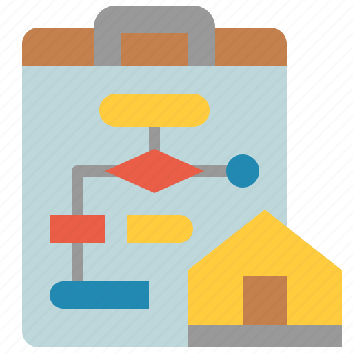 Planning, project, clipboard, flowchart, construction, architect, engineering icon - Download on Iconfinder