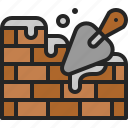 bricklaying, masonry, brick, wall, trowel, construction, tool, build