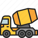 cement, truck, mixer, concrete, vehicle, transportation, construction