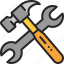 construction, tool, wrench, hammer, repair, equipment, industry 