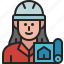 woman, architect, engineer, avatar, construction, user, contractor 