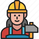 woman, worker, labor, avatar, construction, staff, user