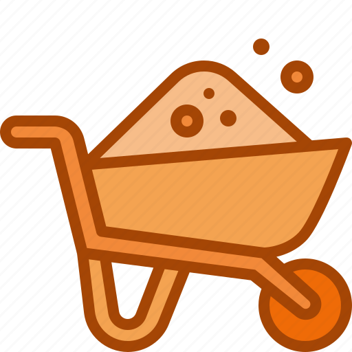 Wheelbarrow, trolley, cart, sand, construction, equipment, carry icon - Download on Iconfinder