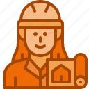 woman, architect, engineer, avatar, construction, user, contractor