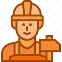 worker, man, labor, avatar, construction, staff, user